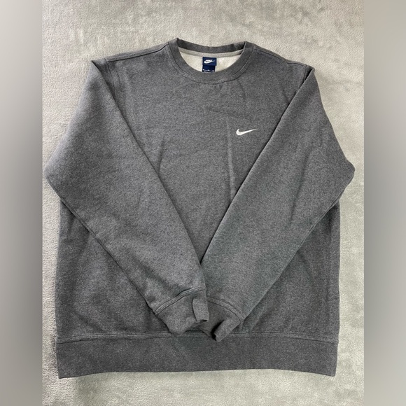 Nike Other - Nike Swoosh Grey Crewneck Sweatshirt Mens XL Embroidered Logo